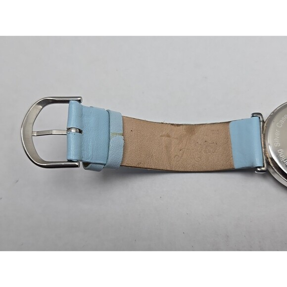 Aria Sterling Silver Watch Blue MOP Mosaic Dial Japanese Quartz New Battery - Picture 10 of 12